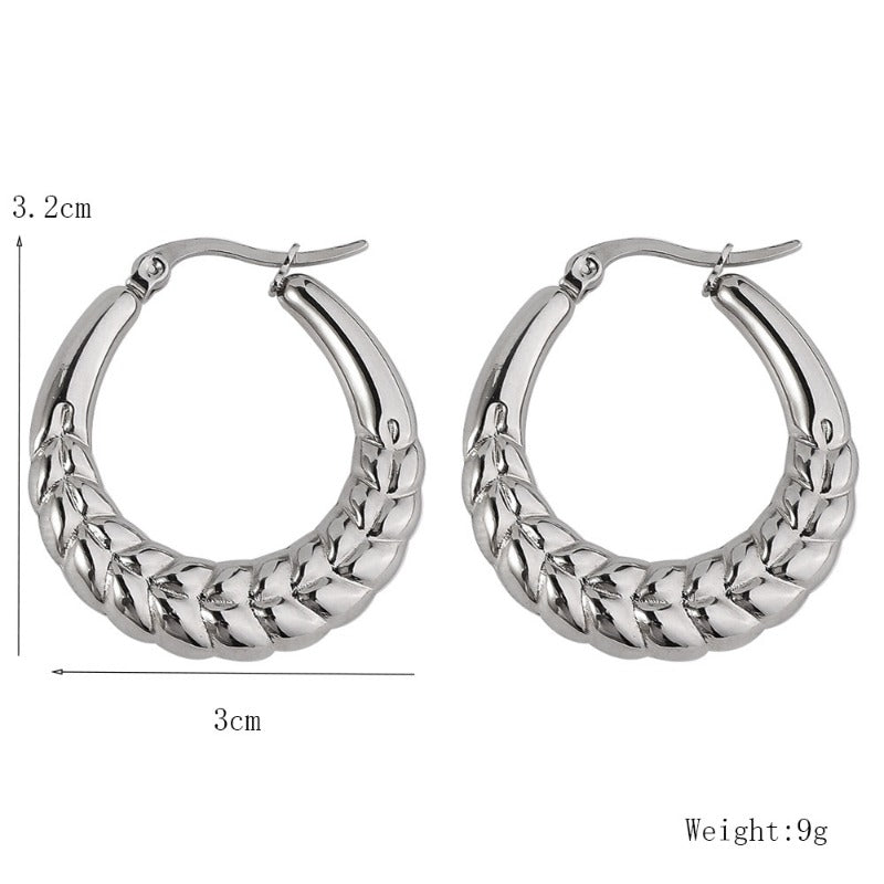 Wholesale Hollow Water Drop Fashion Versatile High End Non Fading Stainless Steel Earrings