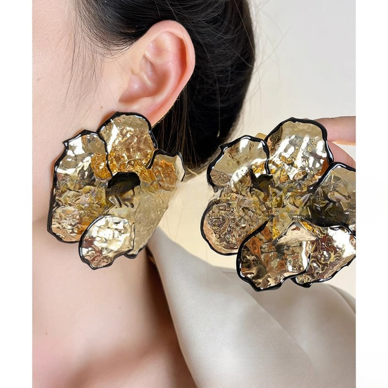Wholesale Temperament, Oversized Three-dimensional Flowers, Exaggerated High-end Earrings