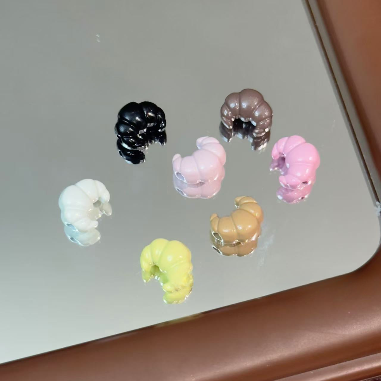 Wholesale 10pcs Croissant Bread Shape DIY Handmade Jewelry, Beaded Bracelet Necklace Earrings Accessories Material