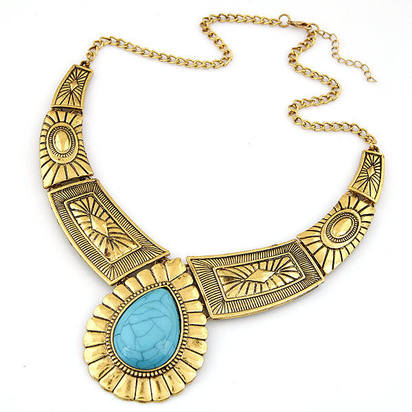 Collares de patrón de turquesa de metal al por mayor de metal