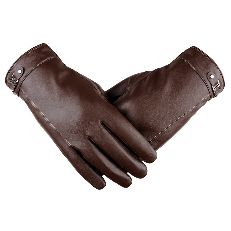Wholesale Men's Autumn Winter Leather PU Touch Screen Gloves