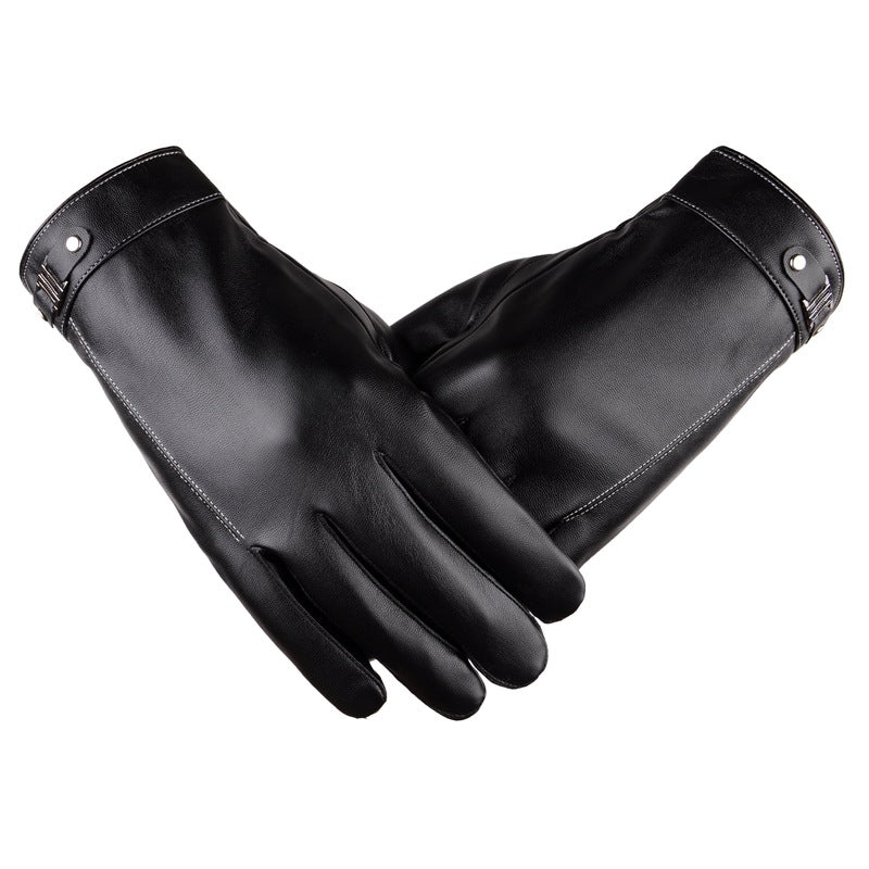 Wholesale Men's Autumn Winter Leather PU Touch Screen Gloves