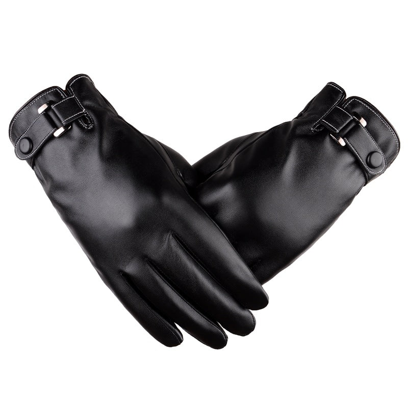 Wholesale Men's Autumn Winter Leather PU Touch Screen Gloves