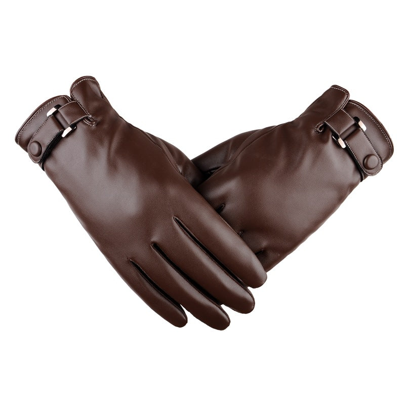 Wholesale Men's Autumn Winter Leather PU Touch Screen Gloves