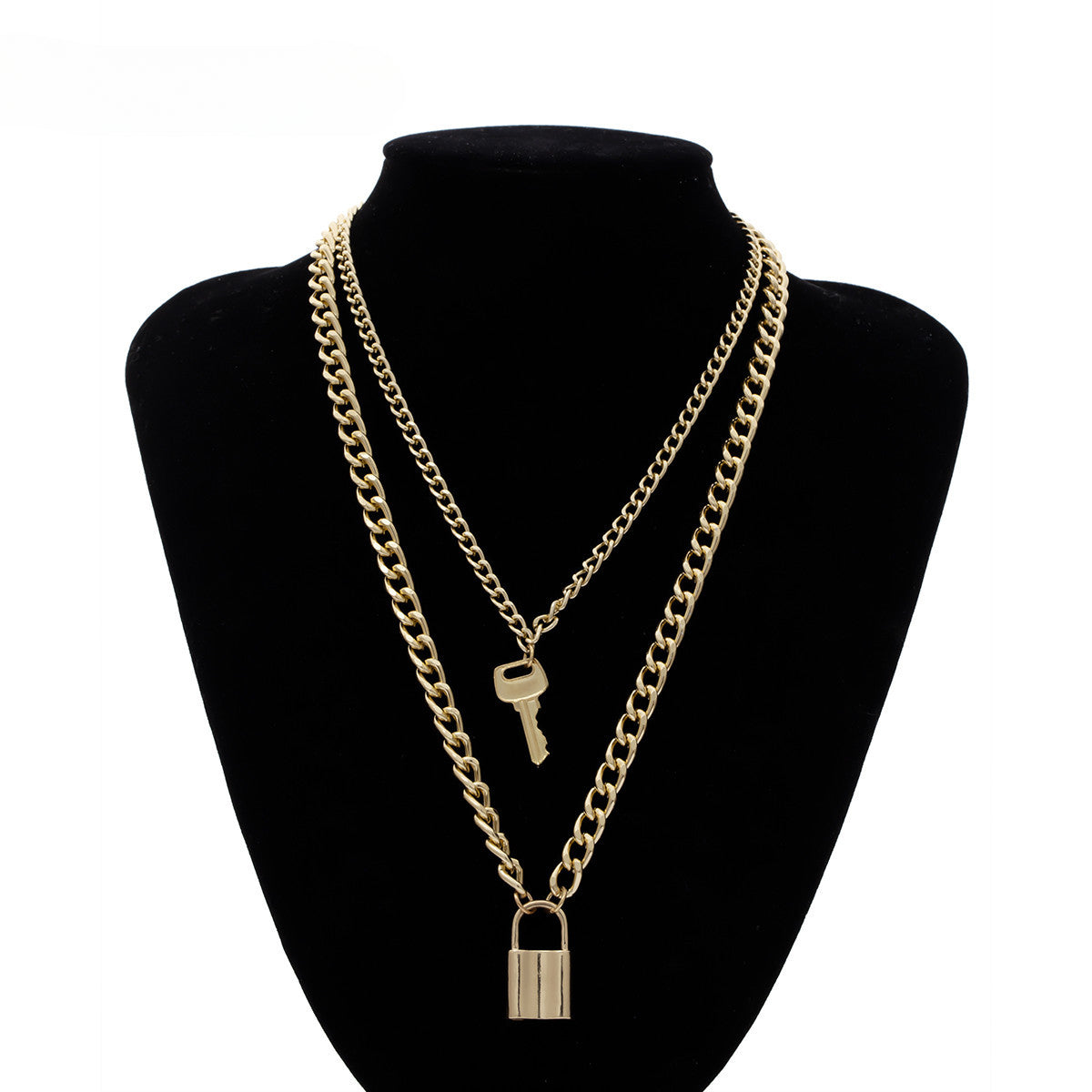 Wholesale Vintage Key Lock Shaped Alloy Necklaces