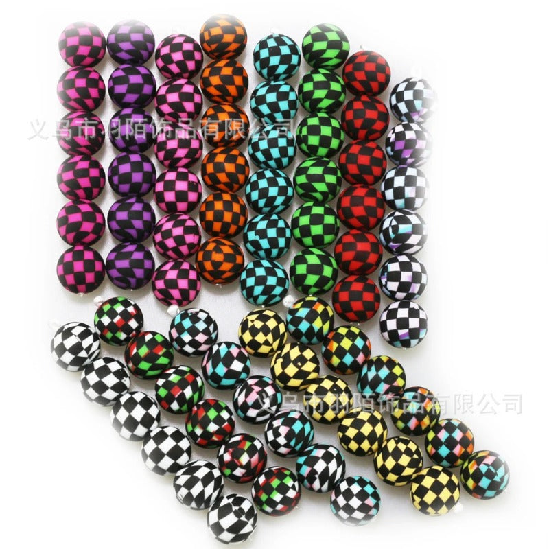 Wholesale 50pcs Silicone Grid Water Transfer Printing Beads