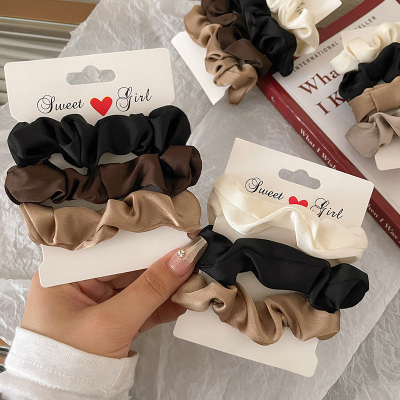 Wholesale Satin High Elasticity Durable Rubber Band Hair Tie