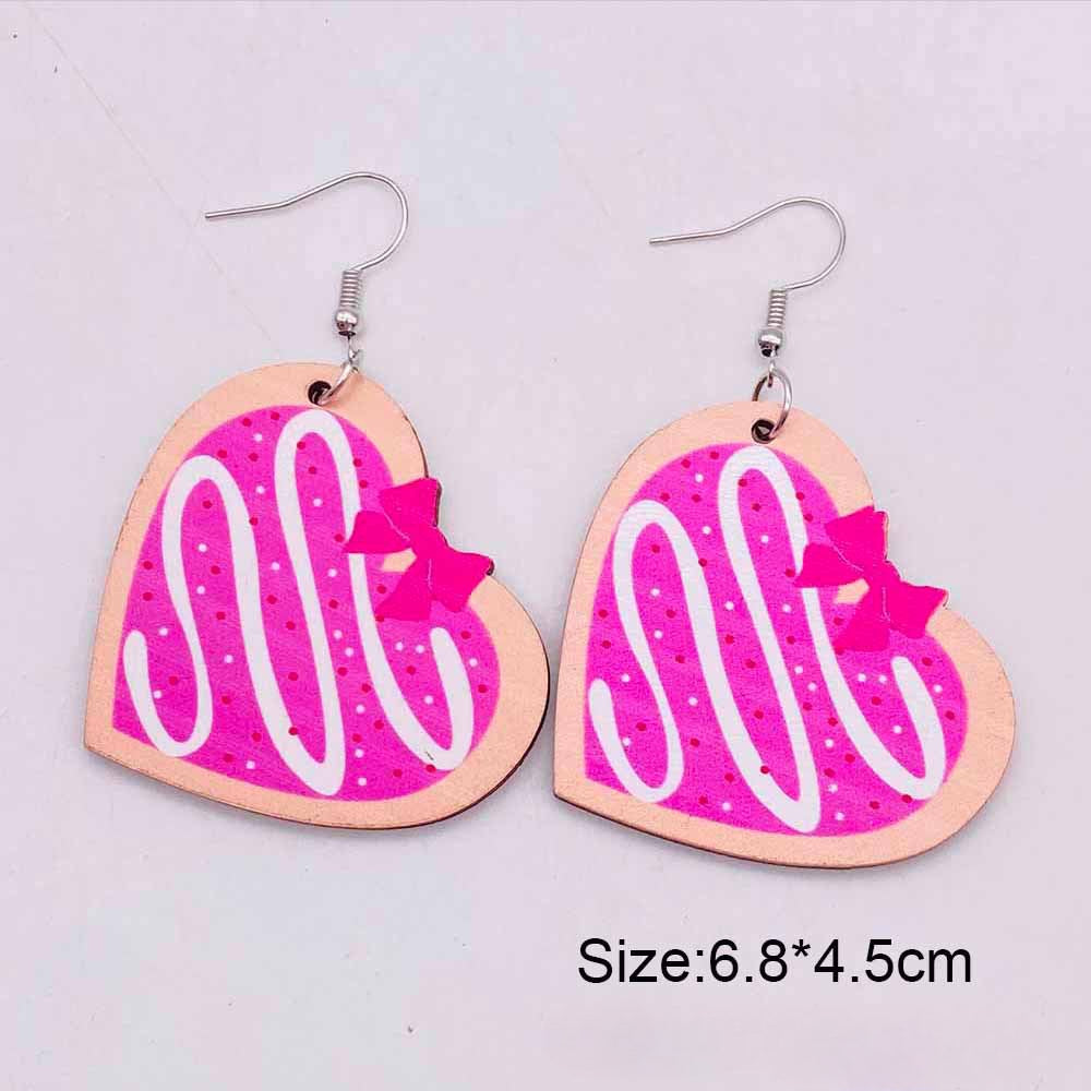 Wholesale Valentine's Day LOVE Love Wooden Earrings