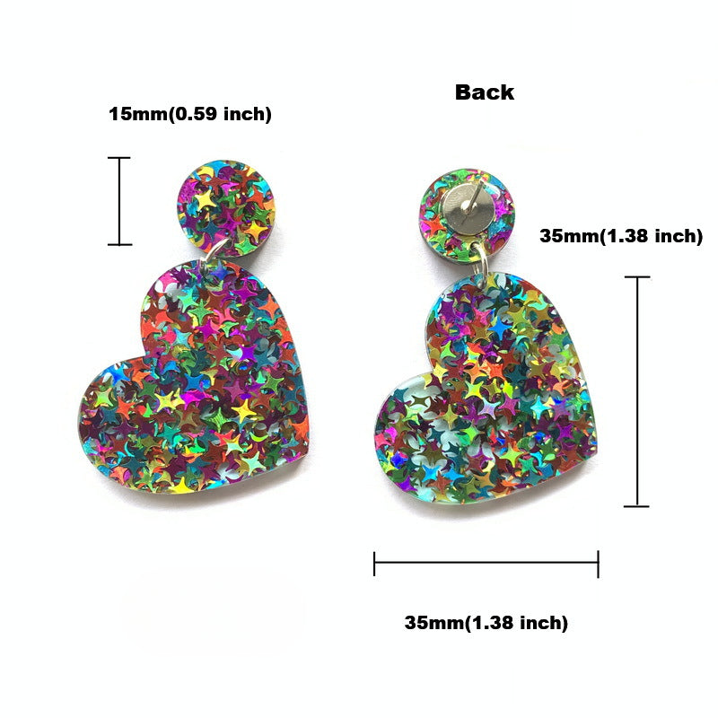 Wholesale Valentine's Day Geometric Rectangular Trapezoid Love Acrylic Stud Earrings