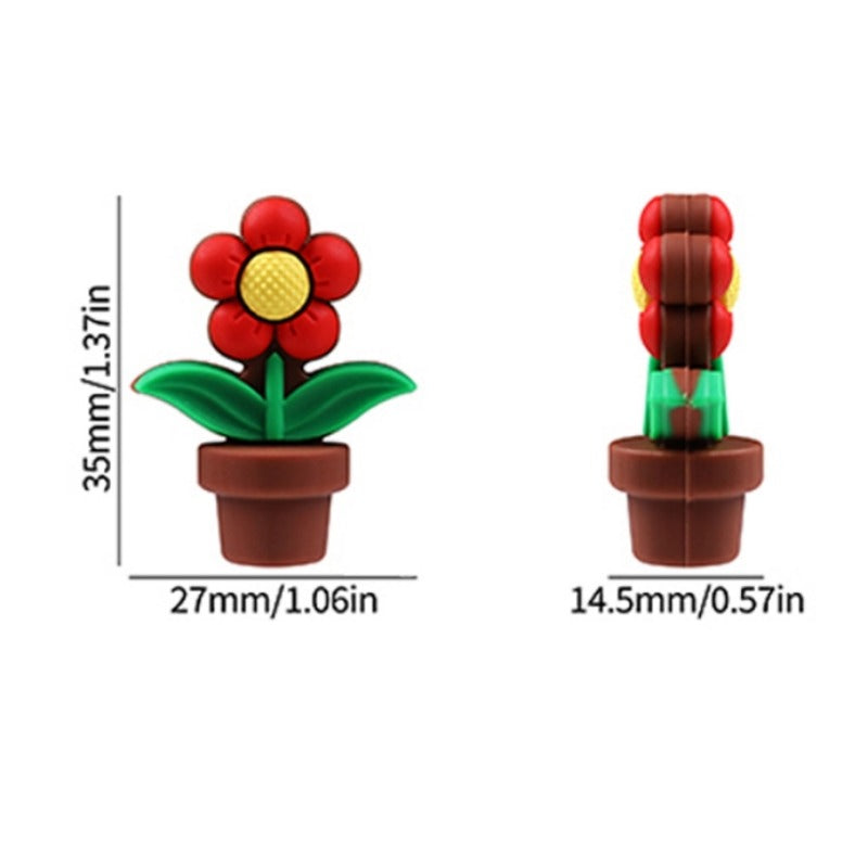 Wholesale 20pcs 3D Cartoon Potted Plants and Animals Silicone Beads