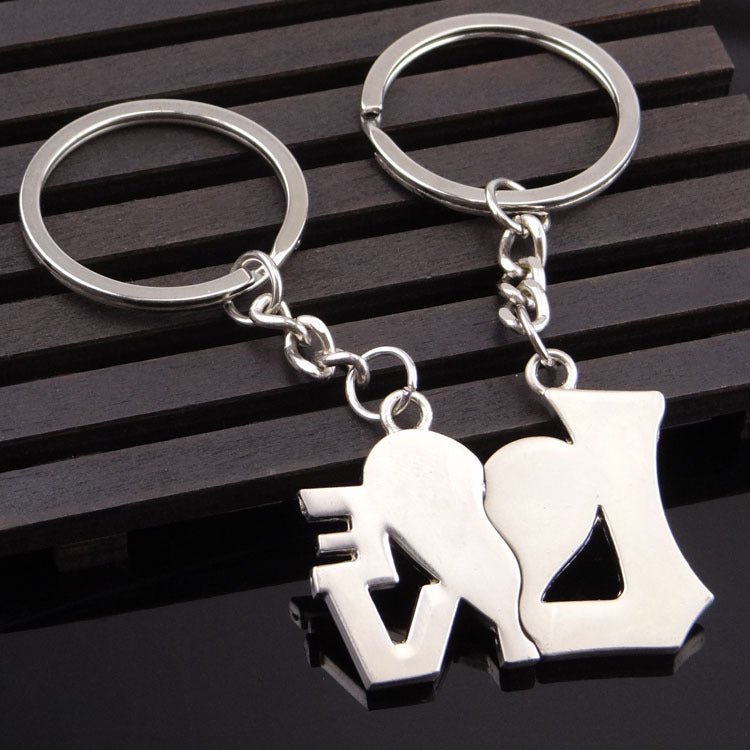 Wholesale Metal Heart-shaped Couple Creative Key Chain
