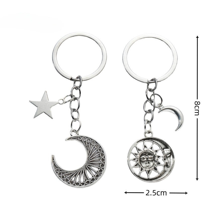 Wholesale Alloy Sun Moon Star Key Keychain
