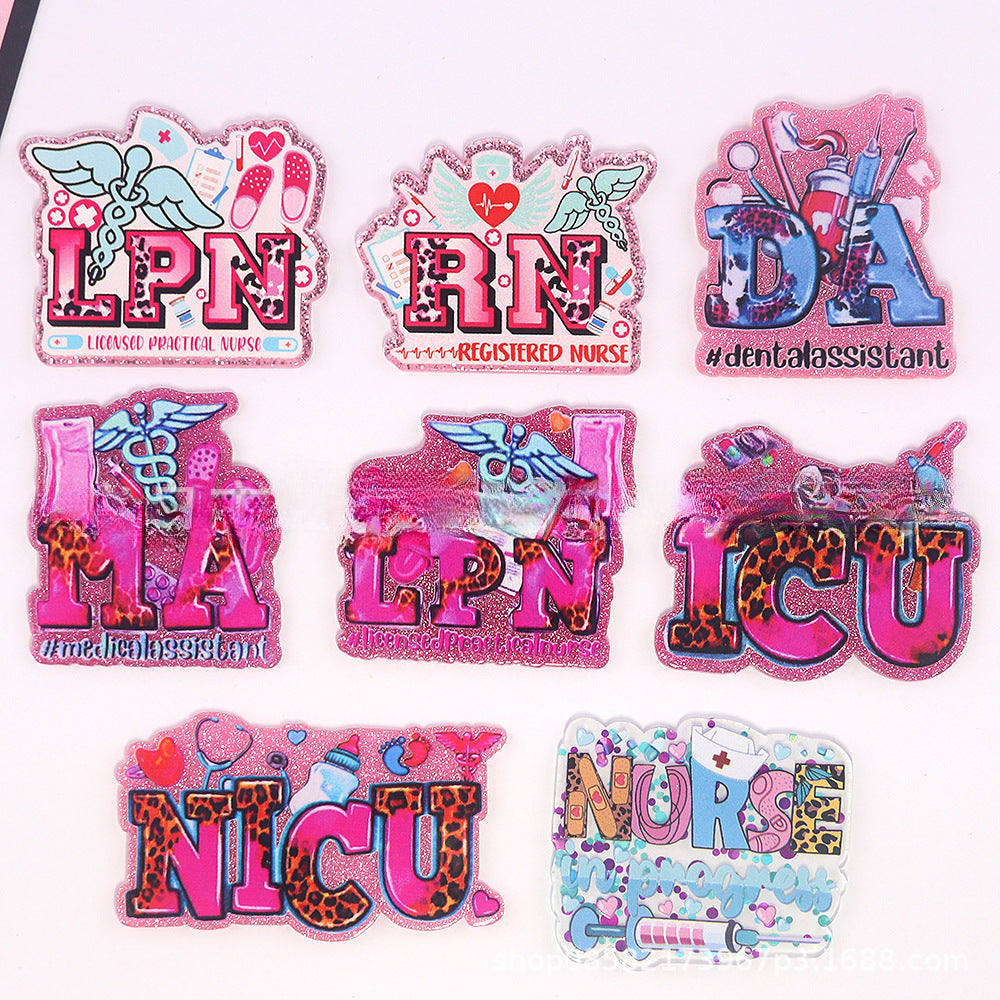 Wholesale 10pcs Cartoon Anime Letters Medical DIY Patch Accessories FlatBack