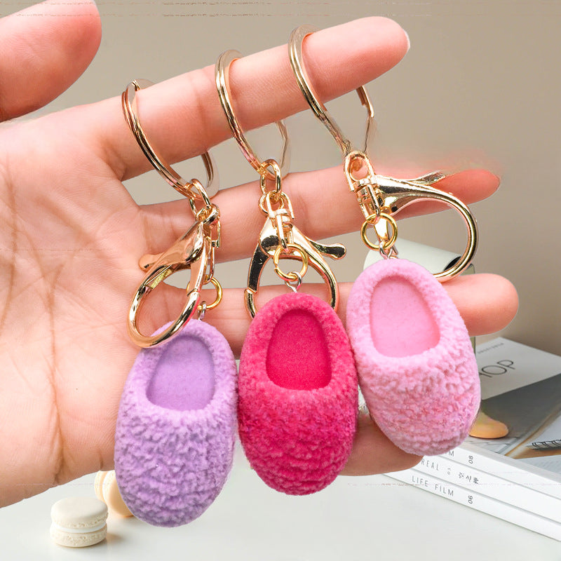 Wholesale 2pcs/pack Cute Creative Mini Fur Shoes, Keychains, Bags, Trinkets, Pendants