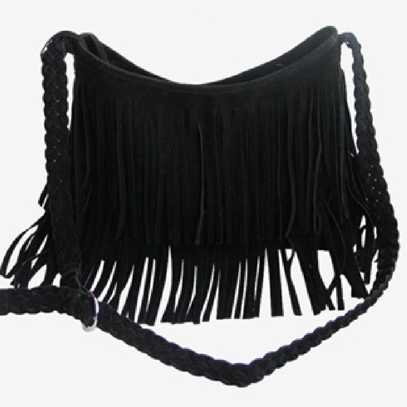 Wholesale PU One Shoulder Matte Vintage Leather Woven Tassel Bag