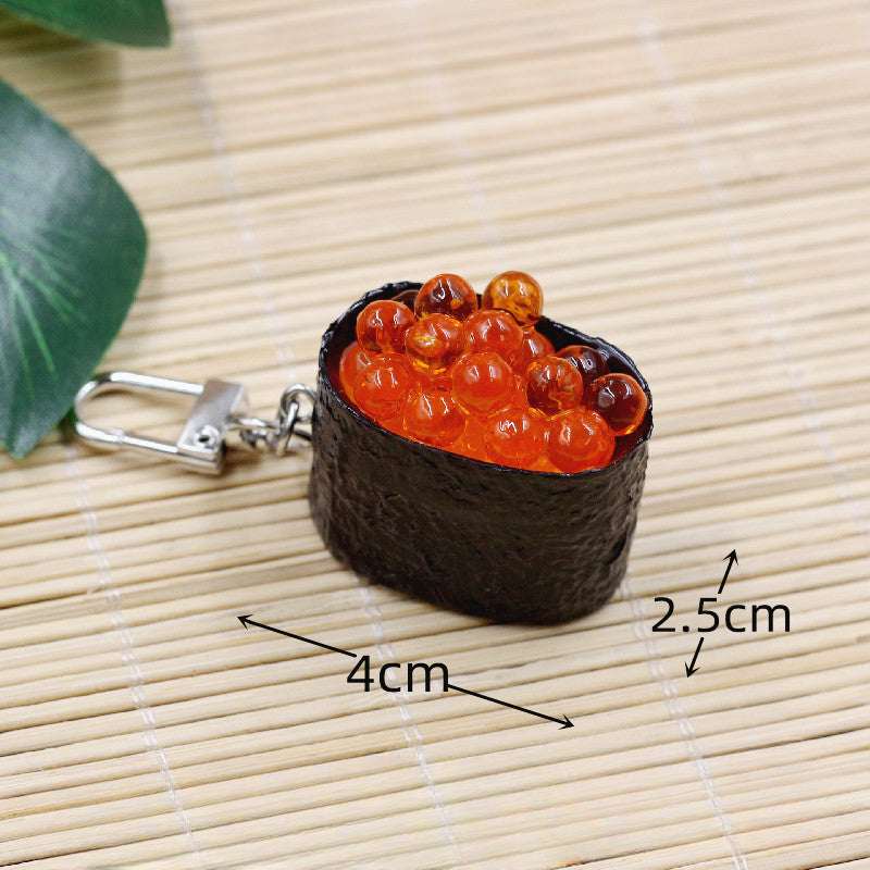 Wholesale PVC Simulation Food Japanese Small Fish Roe Sushi Keychain