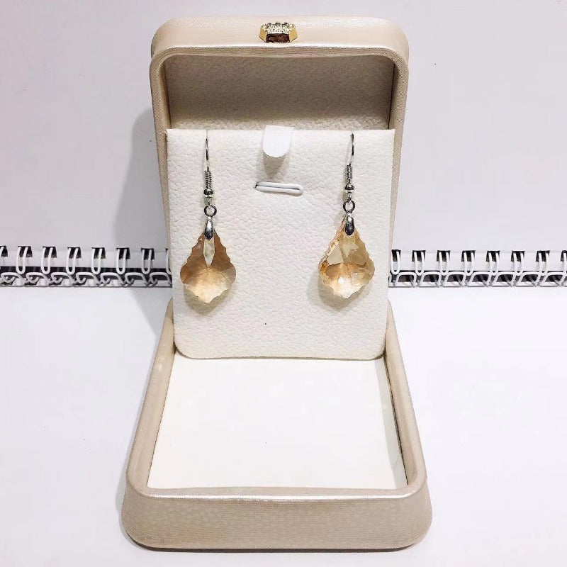 Wholesale Crystal Glass Maple Leaf Earrings