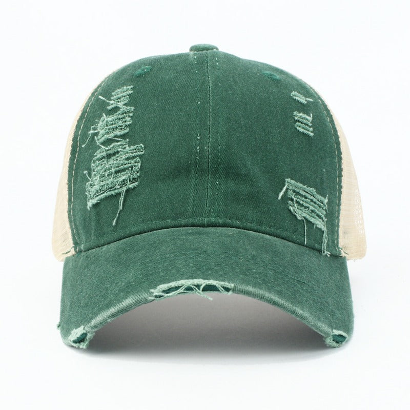 Wholesale Retro Solid Color Light Plate Hole Washed Sunshade Hat