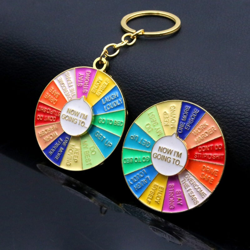 Wholesale Rotatable Rainbow Daisy Roulette Keychain