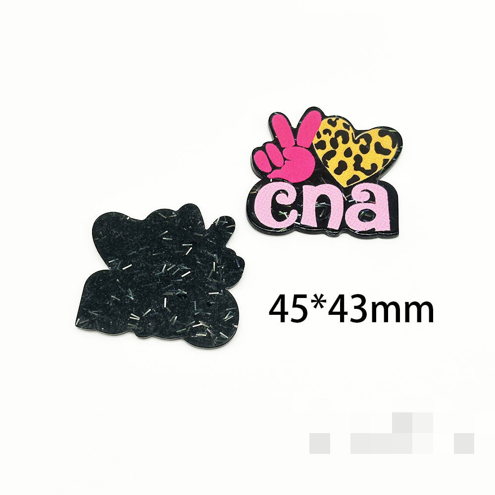 Wholesale 10pcs New Acrylic Powder Cartoon DIY Jewelry Accessories FlatBack