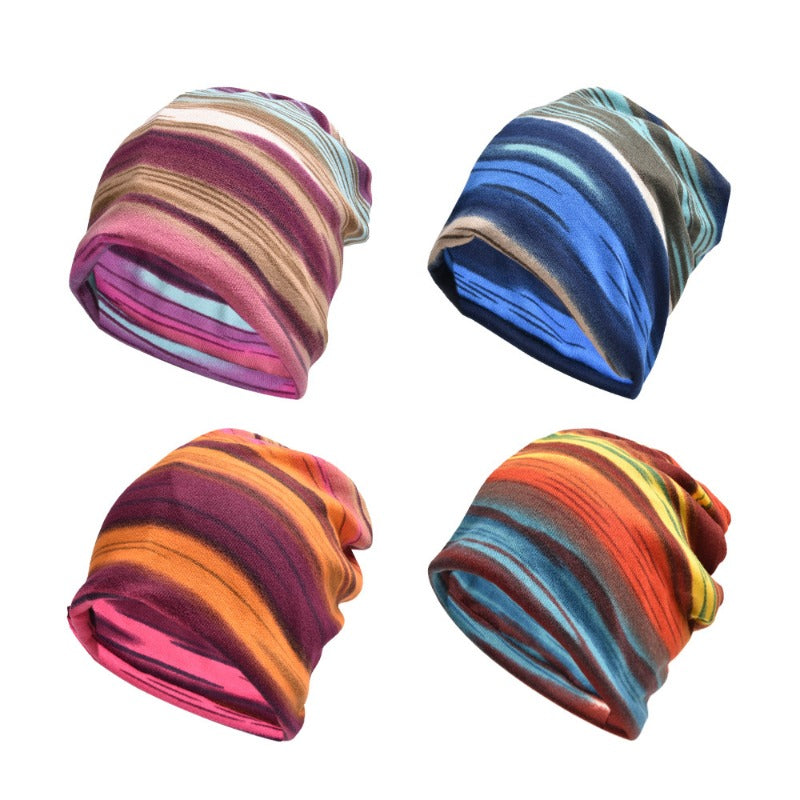 Wholesale Colorful Striped Toe Caps Outdoor Versatile Hair Pile Caps