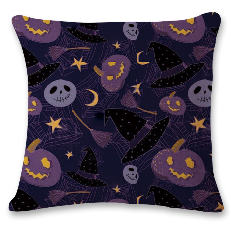 Wholesale Halloween Creative Digital Linen Printed Pumpkin Ghost Pillowcases