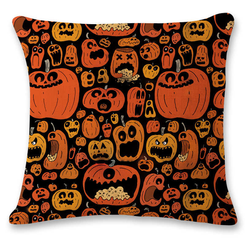 Wholesale Halloween Creative Digital Linen Printed Pumpkin Ghost Pillowcases
