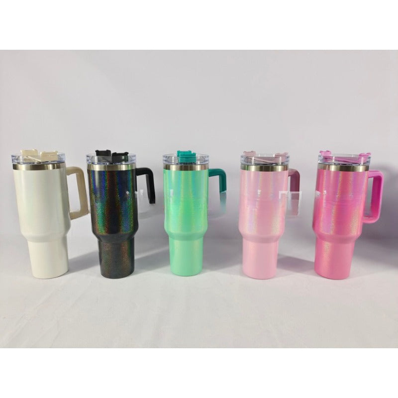 Wholesale Tumbler of 20PCS Stainless Steel Car Mounted Rainbow Paint Thermal Sublimation Gradient Cold Insulation Handle Cups