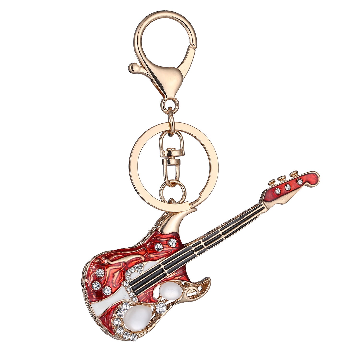 Wholesale Guitar Diamond Keychain