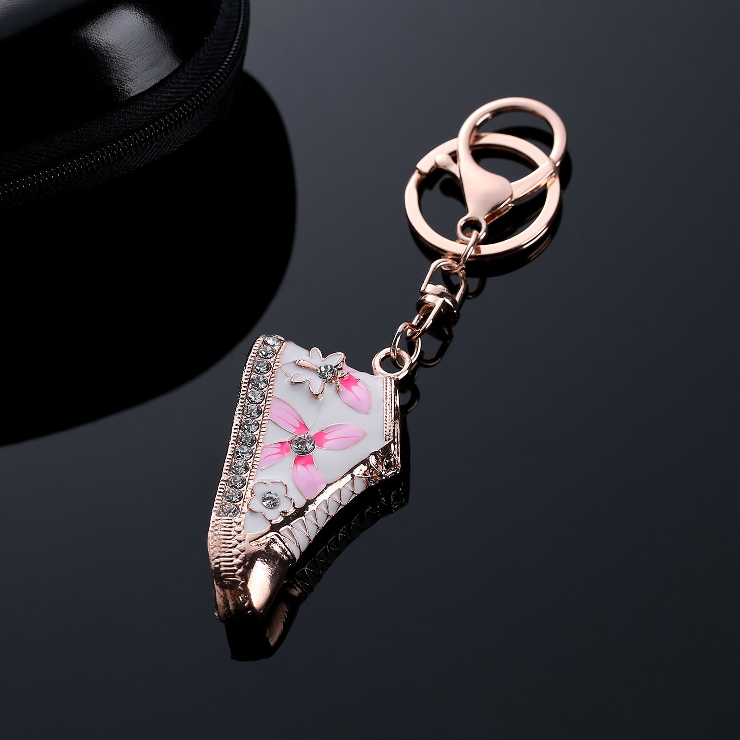 Wholesale Mini Shoe Diamond Keychain