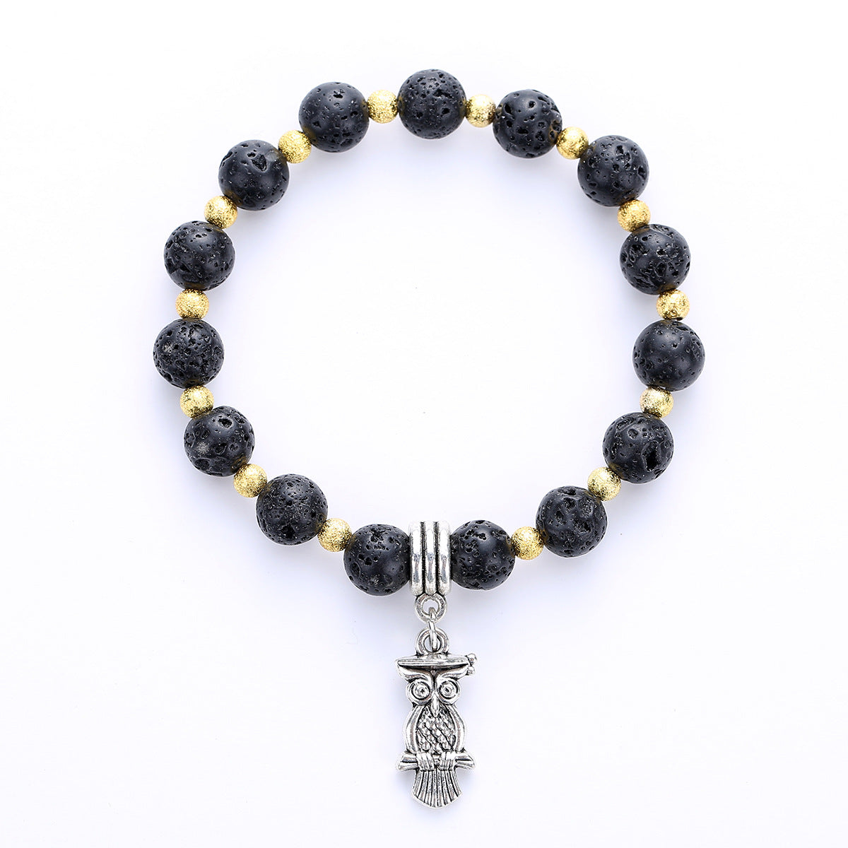 Wholesale Retro Geometric Volcanic Stone Bracelet Handmade Unisex Couple Jewelry Gift Resale Fashion Accessory