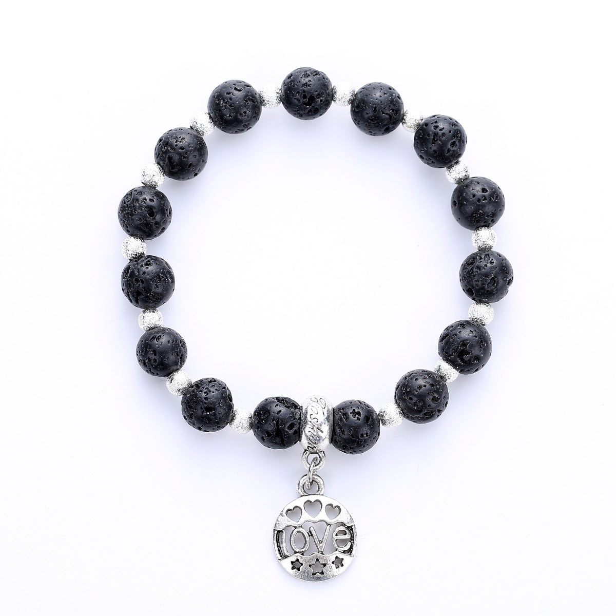 Wholesale Retro Geometric Volcanic Stone Bracelet Handmade Unisex Couple Jewelry Gift Resale Fashion Accessory