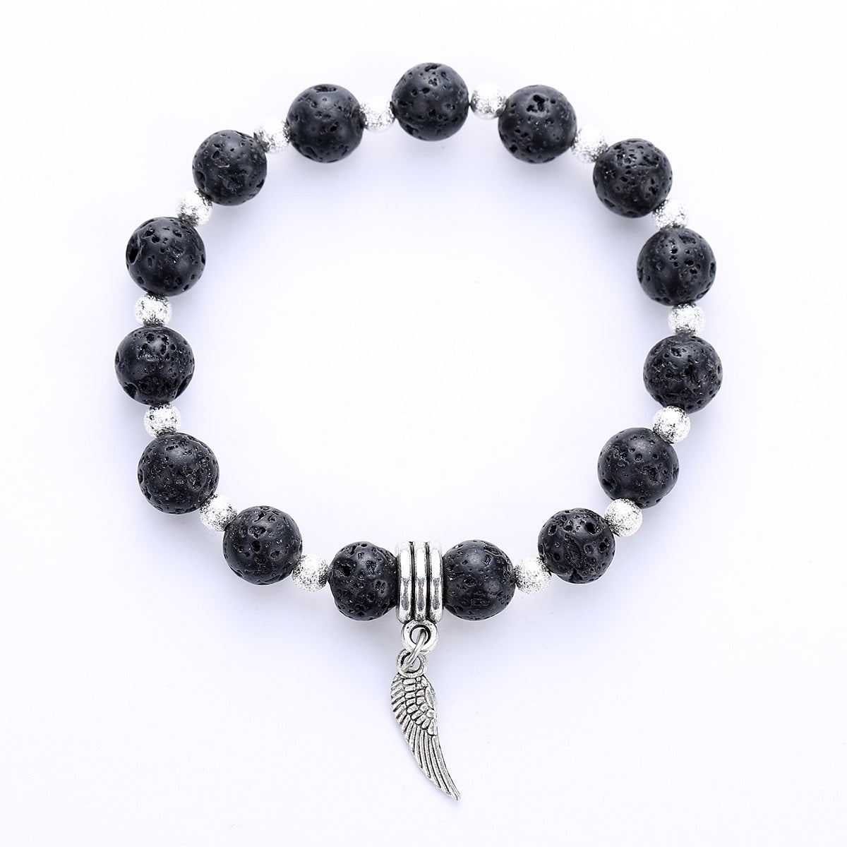 Wholesale Retro Geometric Volcanic Stone Bracelet Handmade Unisex Couple Jewelry Gift Resale Fashion Accessory