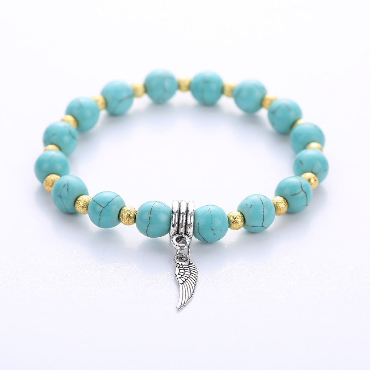 Wholesale Natural Turquoise Bracelet Handmade Geometric Stone Jewelry For Couple Everyday Wear Fashion Accessory Boutique