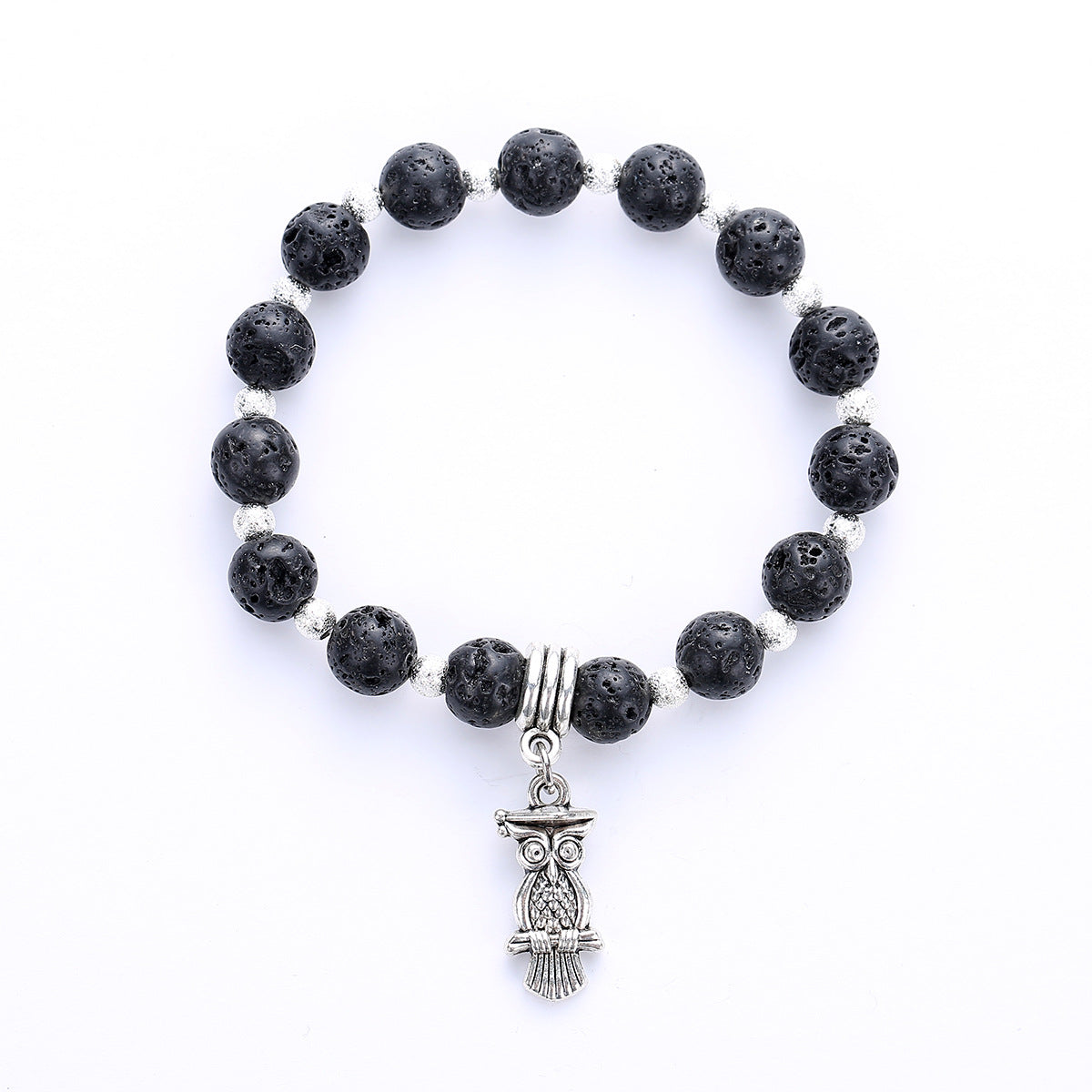 Wholesale Retro Geometric Volcanic Stone Bracelet Handmade Unisex Couple Jewelry Gift Resale Fashion Accessory