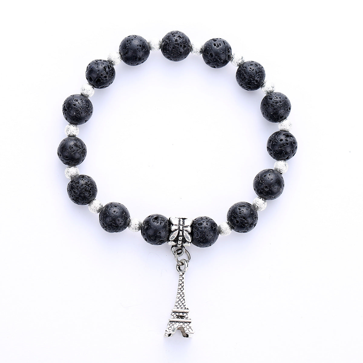 Wholesale Retro Geometric Volcanic Stone Bracelet Handmade Unisex Couple Jewelry Gift Resale Fashion Accessory