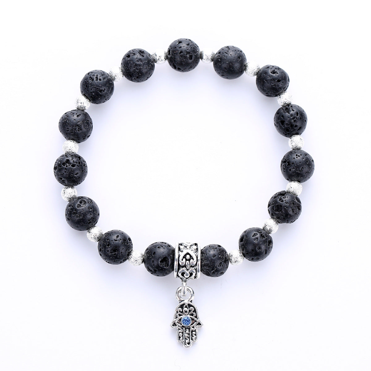 Wholesale Retro Geometric Volcanic Stone Bracelet Handmade Unisex Couple Jewelry Gift Resale Fashion Accessory