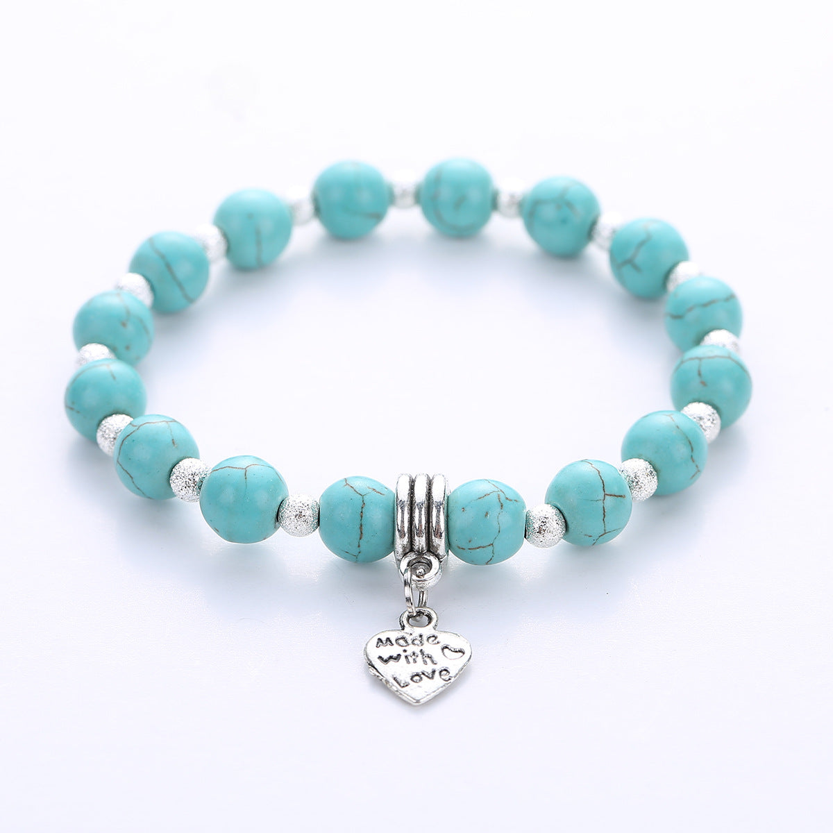 Wholesale Natural Turquoise Bracelet Handmade Geometric Stone Jewelry For Couple Everyday Wear Fashion Accessory Boutique