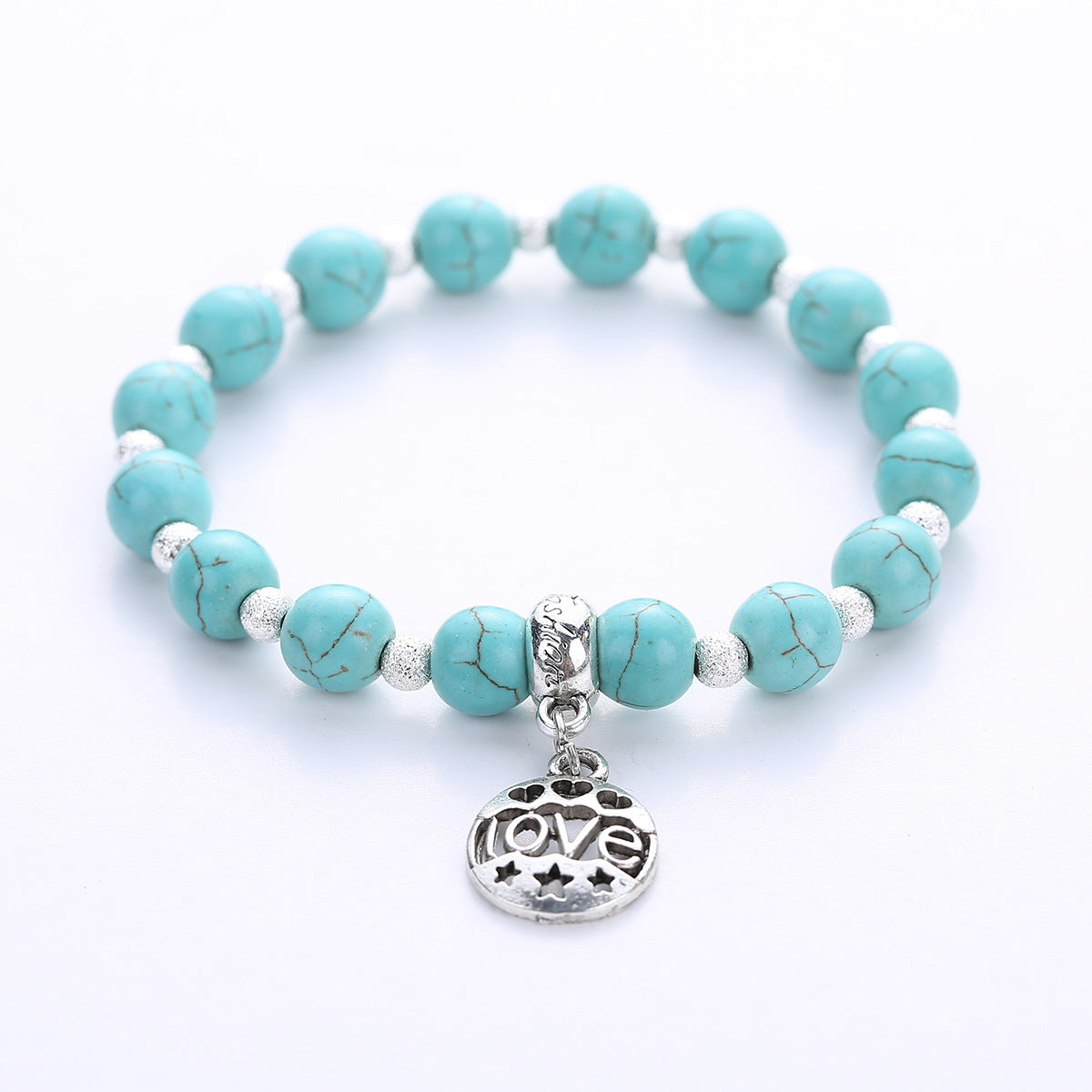 Wholesale Natural Turquoise Bracelet Handmade Geometric Stone Jewelry For Couple Everyday Wear Fashion Accessory Boutique