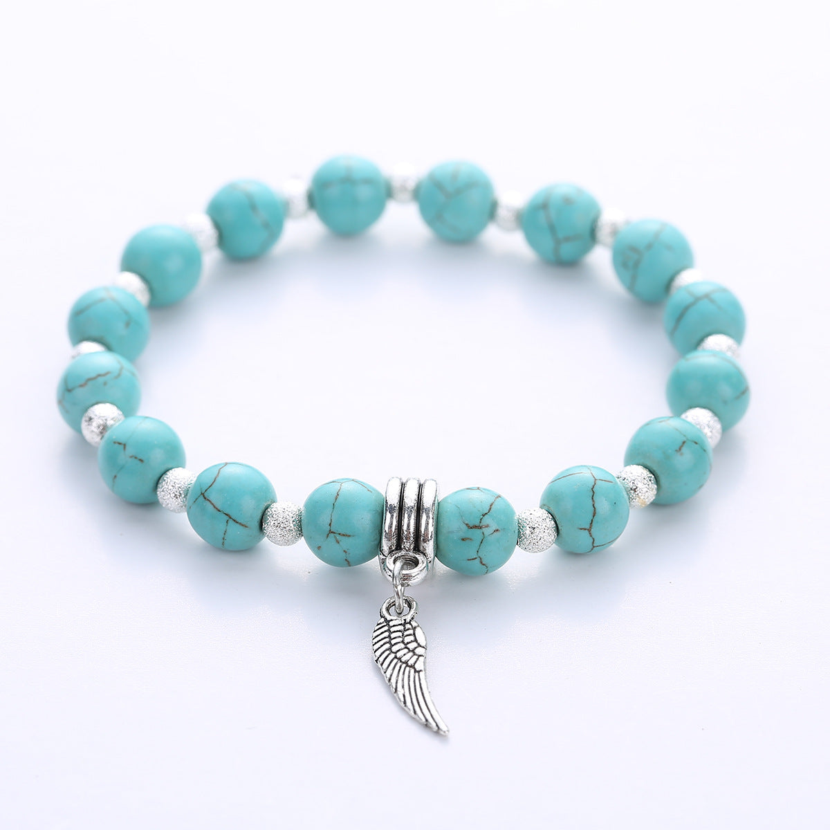 Wholesale Natural Turquoise Bracelet Handmade Geometric Stone Jewelry For Couple Everyday Wear Fashion Accessory Boutique
