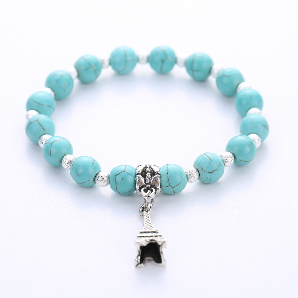 Wholesale Natural Turquoise Bracelet Handmade Geometric Stone Jewelry For Couple Everyday Wear Fashion Accessory Boutique