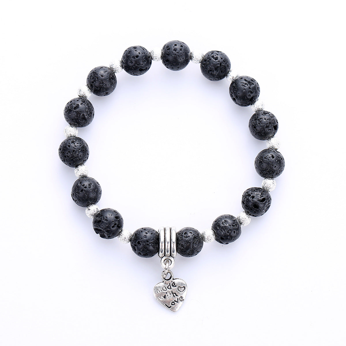 Wholesale Retro Geometric Volcanic Stone Bracelet Handmade Unisex Couple Jewelry Gift Resale Fashion Accessory