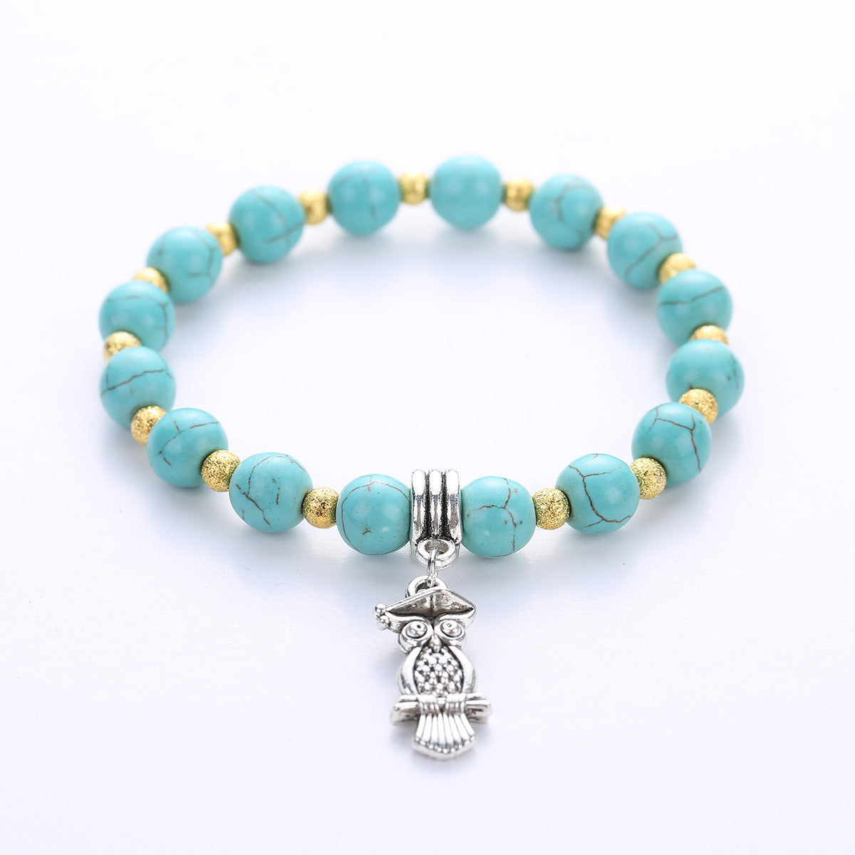 Wholesale Natural Turquoise Bracelet Handmade Geometric Stone Jewelry For Couple Everyday Wear Fashion Accessory Boutique