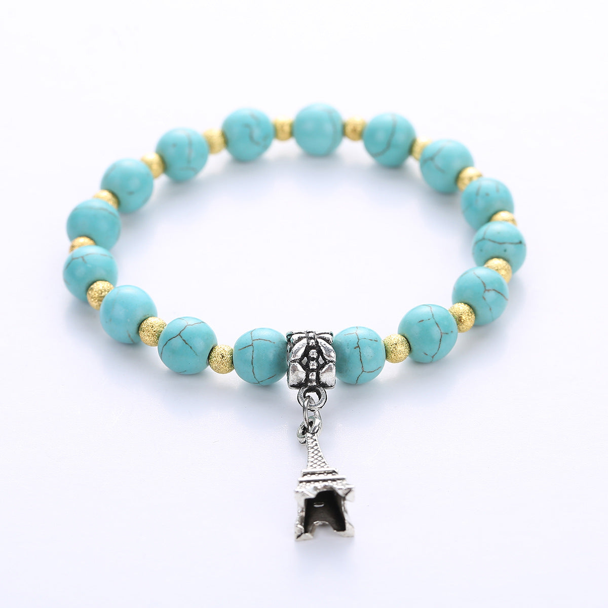 Wholesale Natural Turquoise Bracelet Handmade Geometric Stone Jewelry For Couple Everyday Wear Fashion Accessory Boutique