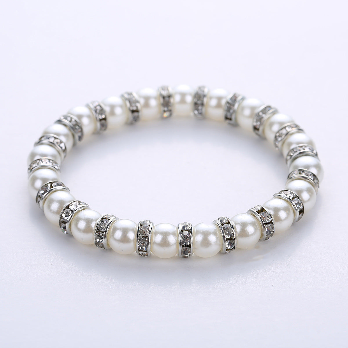 Wholesale Imitation Pearl Alloy Spacer Bracelet Geometric Design Fashion Accessory