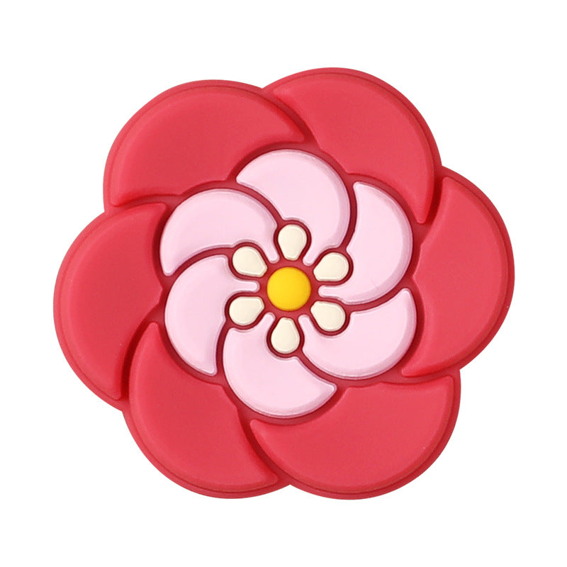 Wholesale 20pcs 3D Silicone Beads Colorful Flower Pattern Beads