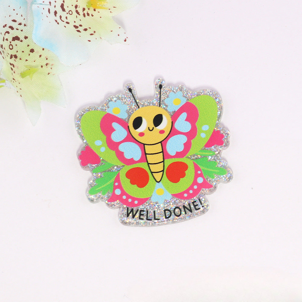 Wholesale 10pcs/pack New Loose Pink Cartoon Medical Bee Bag Jewelry Acrylic Pin Cute DIY Patch Accessories
