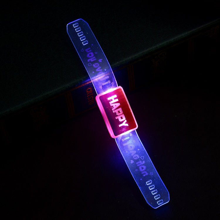 Wholesale Plastic Luminous Happy Bracelets for Children's Toys