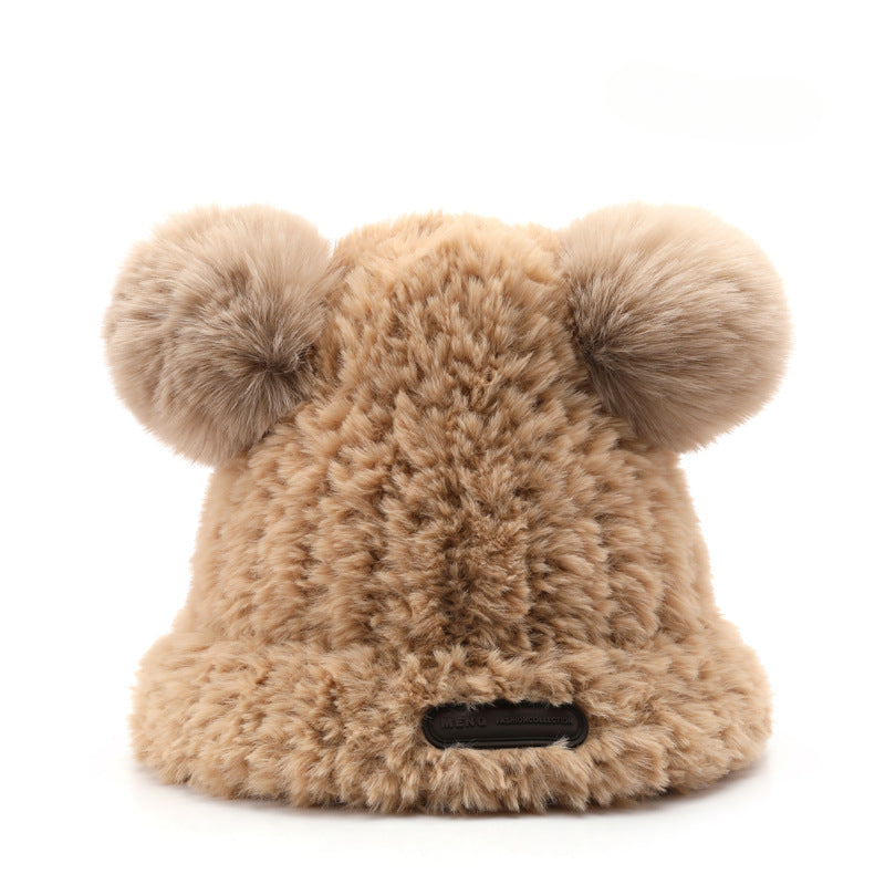 Wholesale Warm Autumn and Winter Wool Ball Wool Hats, Cold Resistant Ear Protection Knitted Hats