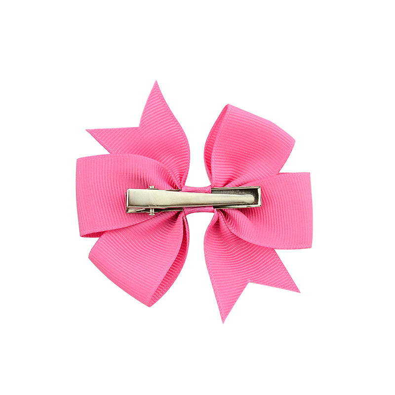 Wholesale 10pcs DIY Handmade Baby Dovetail V Ribbed Ribbon Bow Hairpin